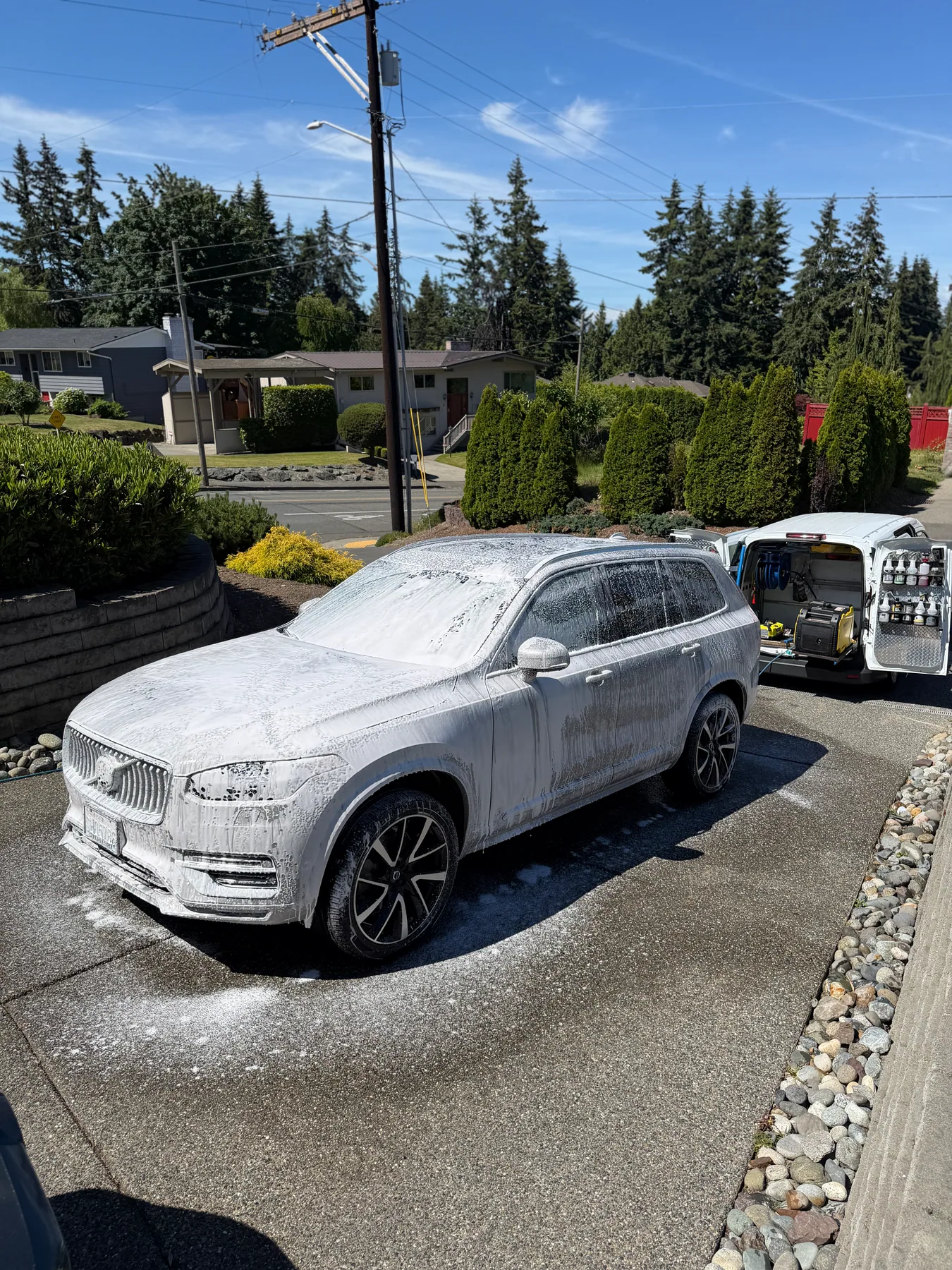 Audi receiving recurring exterior maintenance detailing in Edmonds